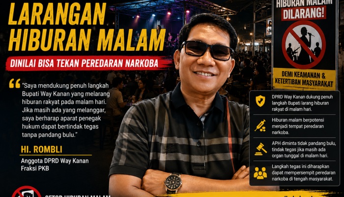 DPRD Way Kanan Dukung Larangan Hiburan Malam, Dinilai Bisa Tekan Peredaran Narkoba