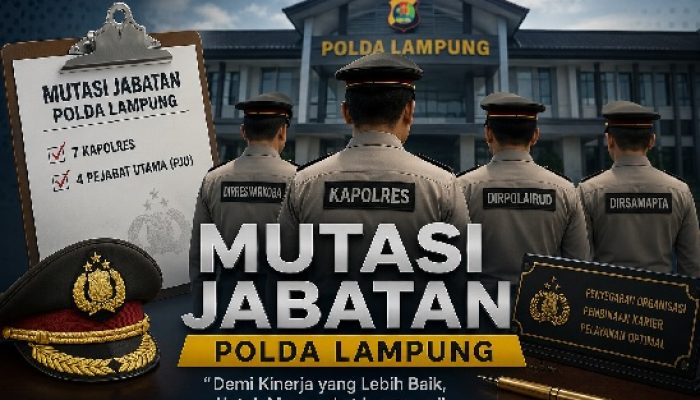 Mutasi Besar di Polda Lampung, Tujuh Kapolres dan Empat Pejabat Utama Berganti